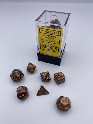 Lustrous Mini-Polyhedral Gold/silver 7-Die set - zum Schließ en ins Bild klicken