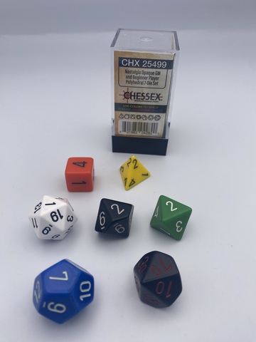 Nostalgia Opaque GM and Beginner Player Polyhedral 7-Die Set (MO - zum Schließ en ins Bild klicken