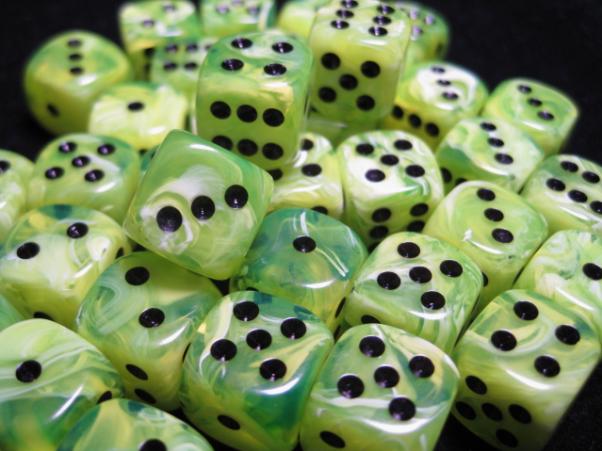 Vortex 12mm d6 Dice Blocks Bright Green/black - zum Schließ en ins Bild klicken