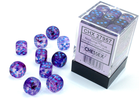 Nebula 12mm d6 Nocturnal/blue Luminary Dice Block (36 dice) - zum Schließ en ins Bild klicken