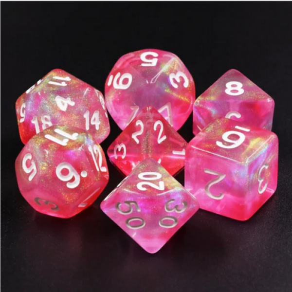 Pink Bunny RPG Dice Set (7)