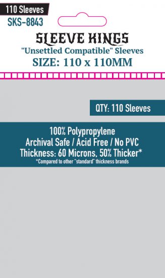 110x110mm Unsettled Compatible Sleeves 60 Microns (110) MOQ2 - zum Schließ en ins Bild klicken