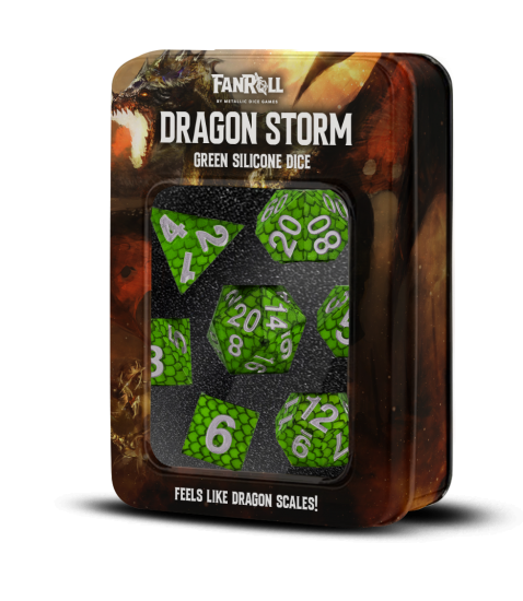 Dragon Storm Silicone Dice Set Green Dragon Scales - zum Schließ en ins Bild klicken