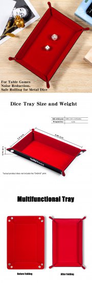 Rectangle Folding Dice Tray Red - zum Schließ en ins Bild klicken