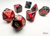 Gemini Mini-Polyhedral Black-Red/gold 7-Die Set