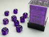 Translucent 12mm d6 Purple/white Dice Block™ (36 dice)