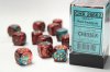 Gemini® 16mm d6 Red-Teal/gold Dice Block™ (12 dice)