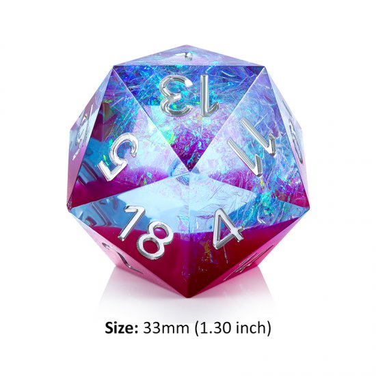 Jumbo D20 Dice Ice Crystal - zum Schließ en ins Bild klicken