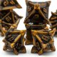 Golden Flail Metal RPG Dice Set (7)