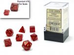Glitter Mini-Polyhedral Ruby/gold 7-Die Set