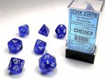 Translucent Polyhedral Blue/white 7-Die Set