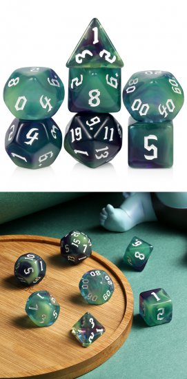 Acrylic Dice Set (7) Nightmare - zum Schließ en ins Bild klicken