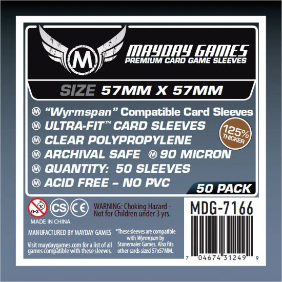 Premium Wyrmspan Compatible Sleeves 57x57mm (50) (MOQ2) - zum Schließ en ins Bild klicken