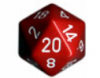 Opaque 34mm d20 Red/White