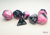 Gemini Mini-Polyhedral Black-Pink/white 7-Die Set