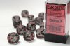 Translucent 16mm d6 Smoke/red Dice Block™ (12 dice)