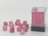 Ghostly Glow™ 12mm d6 Pink/silver Dice Block™ (36 dice)