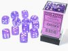 Borealis® 16mm d6 Purple/white Luminary™ Dice Block™ (12 di