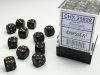 Dice Set Black/Gold Opaque 12mm d6 (36)