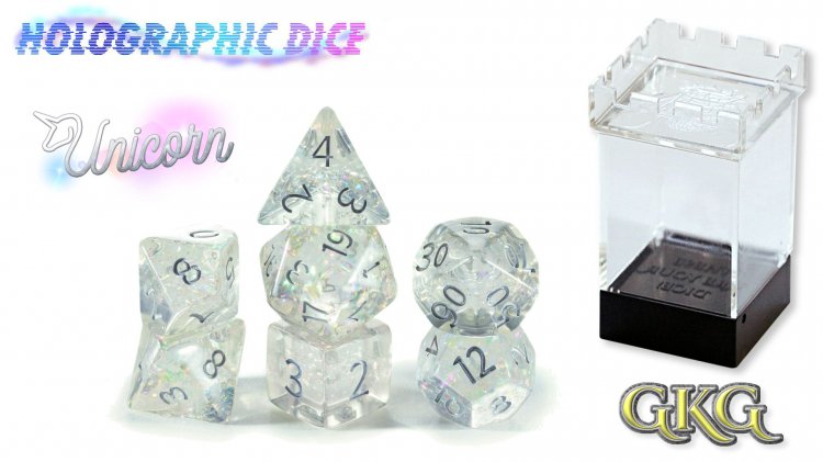 Holographic Dice Unicorn - zum Schließ en ins Bild klicken