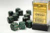 Opaque 16mm d6 Dusty Green/copper Dice Block™ (12 dice)