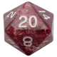 35mm Mega Acrylic D20 Ethereal Light Purple with White Numbers