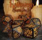 Halloween Pumpkin Black & orange Dice Set (7) (SHAP01)