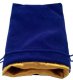 6in x 8in LARGE Blue Velvet Dice Bag with Gold Satin Lining