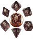 Mini Polyhedral Dice Set Ethereal Black with White Numbers