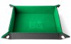 Velvet Folding Dice Tray 10x10 Green with Leather Backing