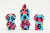 16mm Pride Sharp Edge Silicone Rubber Poly Dice Set Pansexual