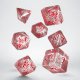 Elvish Translucent & red Dice Set (7)