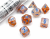 Lab Dice 5 Borealis Polyhedral Rose Gold/Light Blue Luminary 7-D