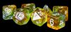 Resin Polyhedral Dice Set Yellow Aurora