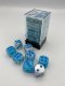 Gemini 16mm d6 Pearl Turquoise-White/blue Luminary Dice Block (1