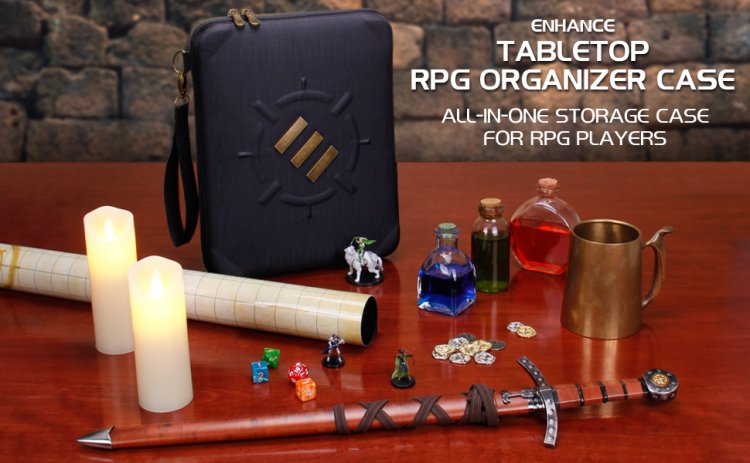 Tabletop RPG Organizer Case Black - zum Schließ en ins Bild klicken