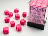 Opaque 12mm d6 Pink/white Dice Block™ (36 dice)