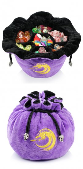 Drawstring Sectional Dice Pouch Purple - zum Schließ en ins Bild klicken