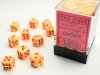 Festive® 12mm d6 w/pips Sunburst™/red Dice Block™ (36 dice)