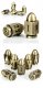 Metal & Enamel Dice Set (7) Bullet Brass