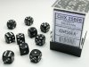 Opaque 12mm d6 Black/white Dice Block (36 dice)