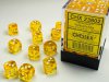 Translucent 12mm d6 Yellow/white Dice Block™ (36 dice)