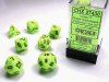 Vortex Polyhedral 7-Die Sets Bright Green/black