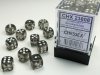 Translucent 12mm d6 Smoke/white Dice Block™ (36 dice)