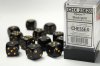 Dice Set Black/Gold Opaque 16mm d6 (12)